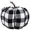 6.25" Black & White Buffalo Check Pumpkin Tabletop Décor